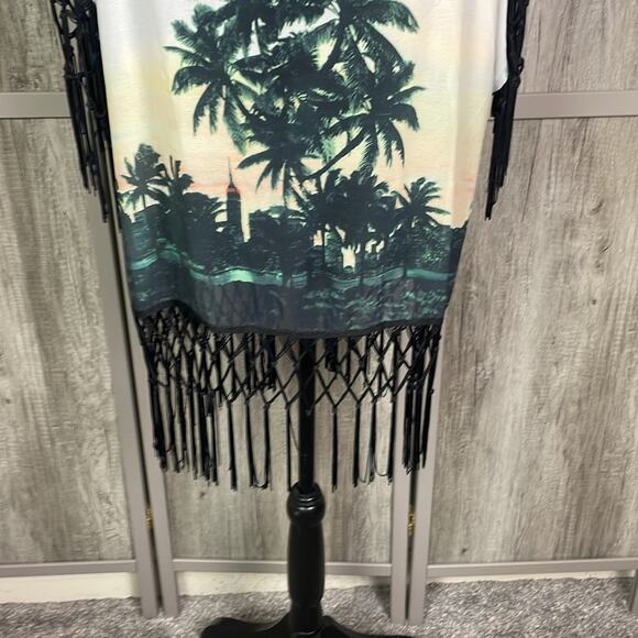 Lira tropical open front kimono/swim cover women's L - Picture 7 of 10